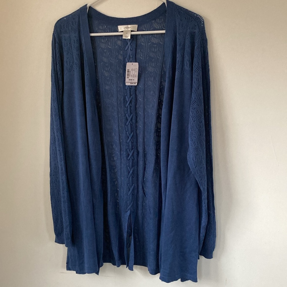 New CJ Banks Navy blue cardigan size 2x